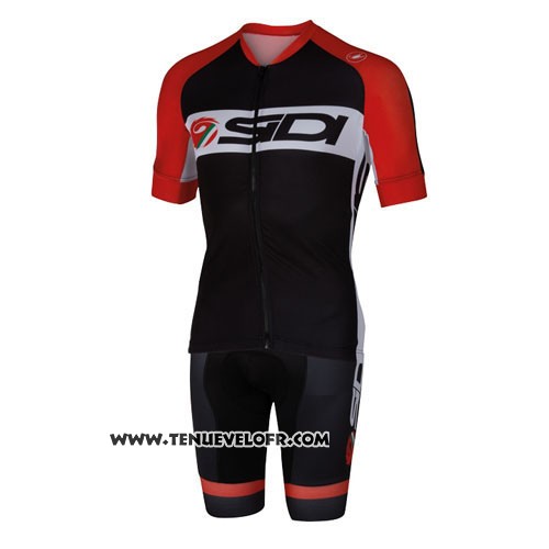 2016 Maillot Ciclismo Castelli SIDI Noir et Rouge Manches Courtes et Cuissard